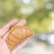 Leather Croissant Key Ring/ Bag Charm